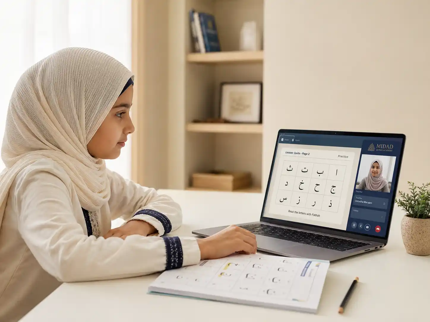 A beginner learning Noorani Qaida
